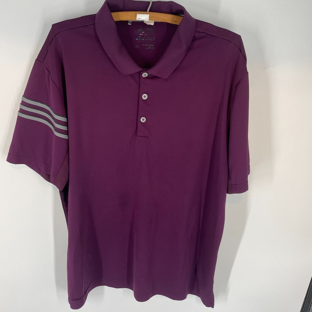Adidas Climacool Short Sleeve Outdoor Polo Shirt Purple Mens XL Regular Fit